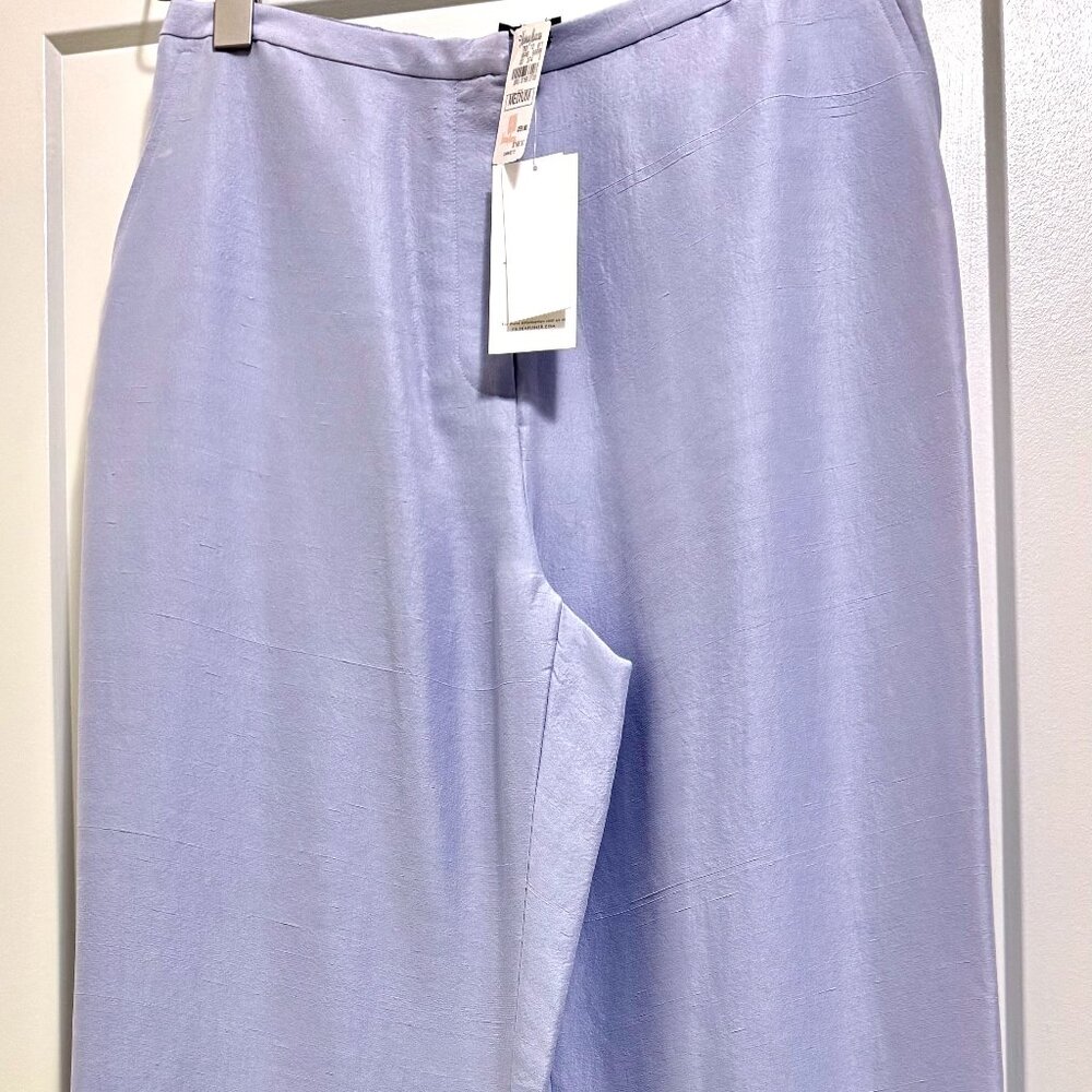 Eileen Fisher Silk Dupioni Cropped Trousers – Morning Glory Blue – Size M – NWT